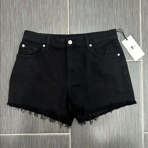 7 For All Mankind Black Jean Shorts